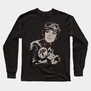 Woman Motorcycle Racer 1 Long Sleeve T-Shirt